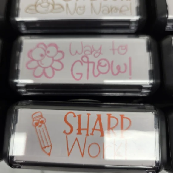 Set of 15 Teacher Rubber Message Homework Stamps Self-Inking School Education - Picture 7 of 16